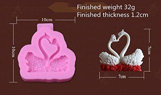 Lariy Little Swan Silicone Chocolate Fondant Wedding Cake Decoration Baking Mold N6