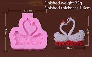 Lariy Little Swan Silicone Chocolate Fondant Wedding Cake Decoration Baking Mold N7