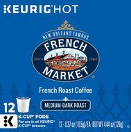 French Market Medium Dark Roast and Chicory Single Serve Cups Coffee, 12 Count (Pack of 6) N12