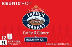 French Market Medium Dark Roast and Chicory Single Serve Cups Coffee, 12 Count (Pack of 6) N17