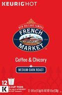 French Market Medium Dark Roast and Chicory Single Serve Cups Coffee, 12 Count (Pack of 6) N18