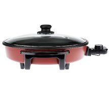 Deni 13 Inch Nonstick Round Skillet with Glass Lid - Red N5