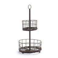 Sur La Table Madeline Two-Tier Standing Basket