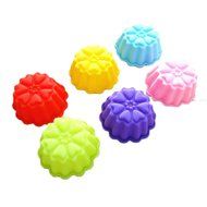 JLHua 6x Silicone Flower Muffin Cookie Cup Cake Baking Mold Chocolate Jelly Maker Mould