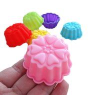 JLHua 6x Silicone Flower Muffin Cookie Cup Cake Baking Mold Chocolate Jelly Maker Mould N2