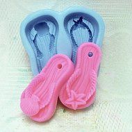 Party Supplies Flip and Flop Shaped Silicone Fondant Cake Mold