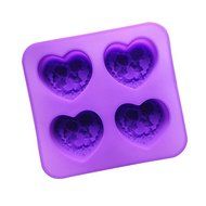 4 Heart-shaped Cute Little Angel Silicone Cake Mold Pan 7.4&quot;x6.7&quot;x1.1&quot; Color At Random