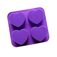 4 Heart-shaped Cute Little Angel Silicone Cake Mold Pan 7.4&quot;x6.7&quot;x1.1&quot; Color At Random N2