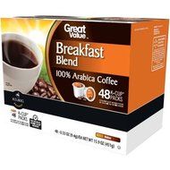 Great Value Breakfast Blend Medium Roast Coffee K-Cups, 0.33 oz, 48 count