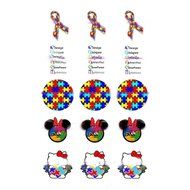 AUTISM AWARENESS1 &quot; CIRCLES BOTTLE CAP IMAGES (30 pre cut images)