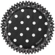 Black with White Polka Dot Baking Cups (75 ct)