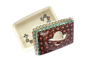Polish Pottery Golden Pastures Butter Tub N2