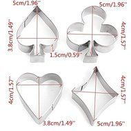 Cookies Cutter Mould Cake Biscuit Pastry Baking Stainless Steel 4 Pcs Poker shopping N2