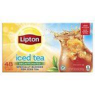 Lipton Family-Sized Black Iced Tea Bags, Decaffeinated Unsweetened 48 Count (Pack of 3)