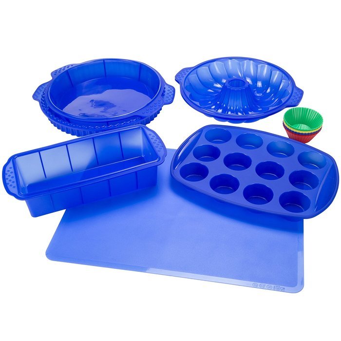 Classic Cuisine 18 Piece Silicone Bakeware Set, Red N4