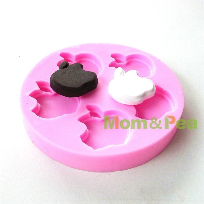 Mom&pea 0615 Apples Shaped Silicone Mould for Fondant Cake Sugar Paste Cake Decoration 3d Cake Toppers Mold 8.7... N2