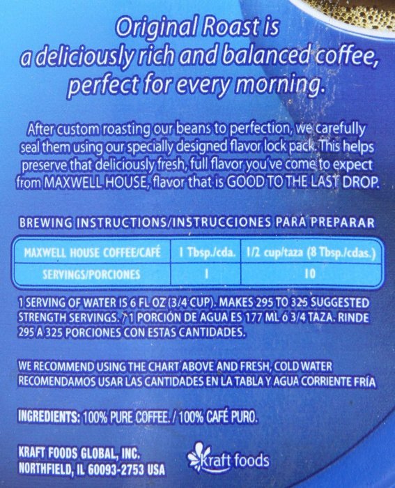 Maxwell House Original Roast Good to the Last, 42.5 Ounce N6