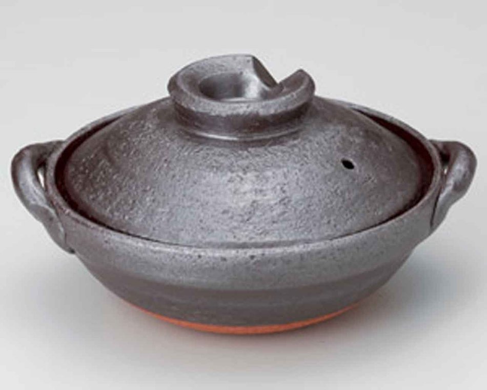 Tetsuyu for 1-2 persons 7.1inch Donabe Japanese Hot pot Grey Ceramic Made in Japan N2