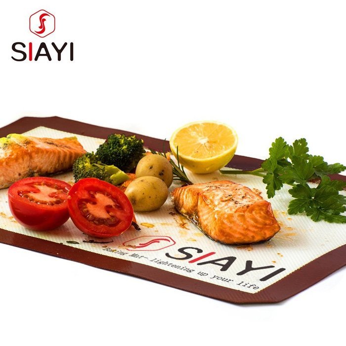 SIAYI Silicone Baking Mat Non-Stick Non-Skid Reusable Easy to Clean Baking Mat Set Multiple Sizes 3PCS Green N10