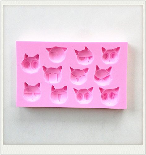 Wocuz W0554 Cats Expressions Candy Making Silicone Mold Cake Decoration Mould Fondant Chocolate Small Pastry Tool N2