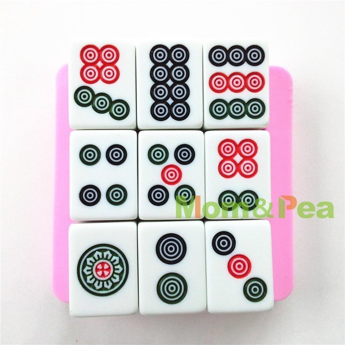 Mom&pea 0612 Mahjong Bing Shaped Silicone Mould for Fondant Cake Sugar Paste Cake Decoration 3d Cake Toppers Mold... N2