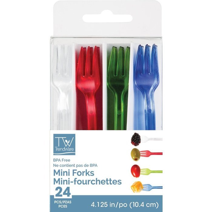 Creative Converting 24 Count Plastic Forks, Mini, Assorted Colors N2