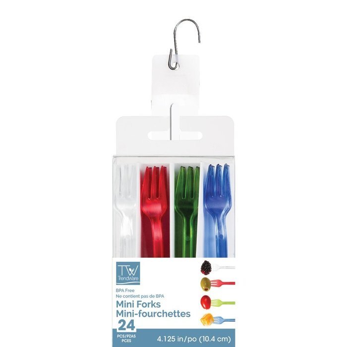 Creative Converting 24 Count Plastic Forks, Mini, Assorted Colors N3