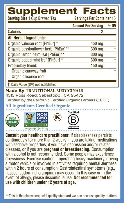 Traditional Medicinals Organic Nighty Night Valerian Tea, 16 Tea Bags N5
