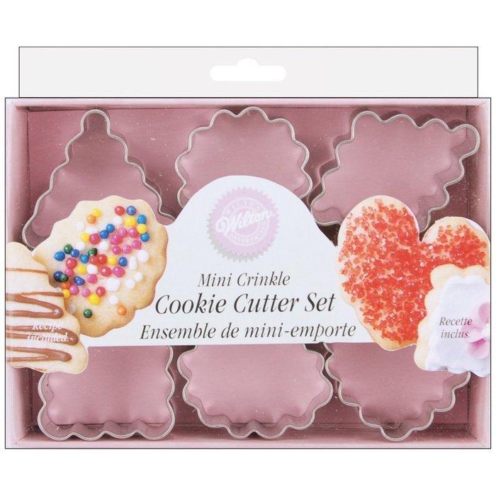 Wilton 2308-1205 Mini Metal Cookie Cutters, Geometic Crinkle, 6-Piece