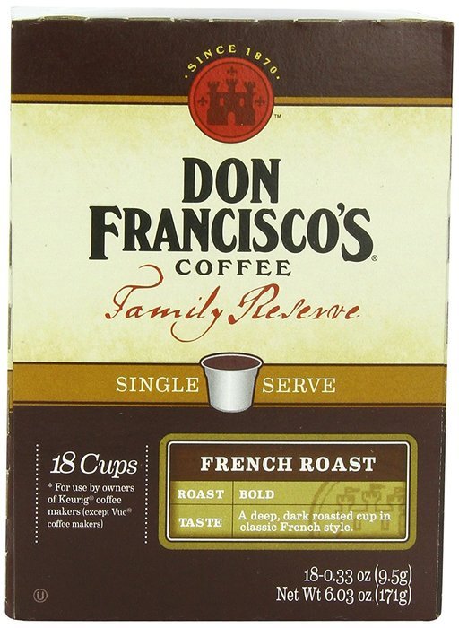 Don Francisco's Coffee Family Reserve Single Serve Coffee, French Roast, 36 Count N4