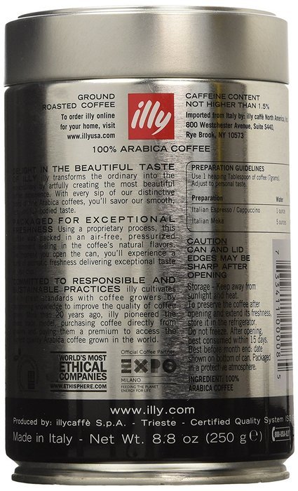 illy Ground Espresso Dark Roast Coffee, Pack of 2 N2