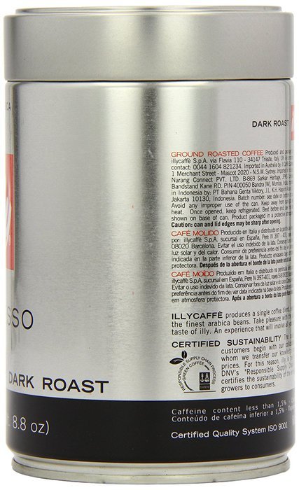 illy Ground Espresso Dark Roast Coffee, Pack of 2 N5