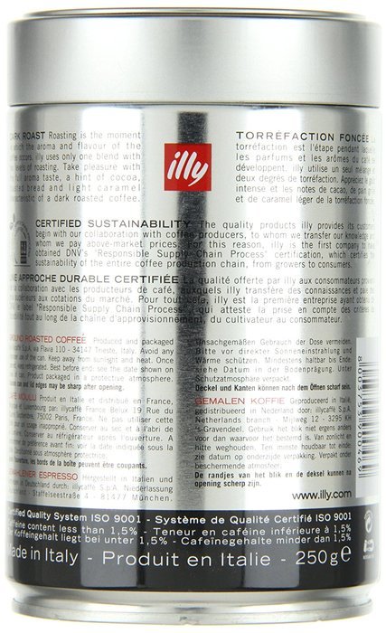illy Ground Espresso Dark Roast Coffee, Pack of 2 N12