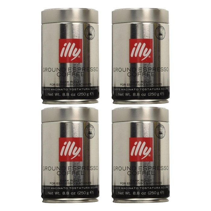 illy Ground Espresso Dark Roast Coffee, Pack of 2 N13