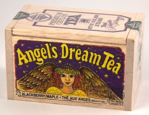 Angel's Dream Maple Blackberry Flavored Ceylon Tea, 25 Bags in Decorative Wood Crate - SALE