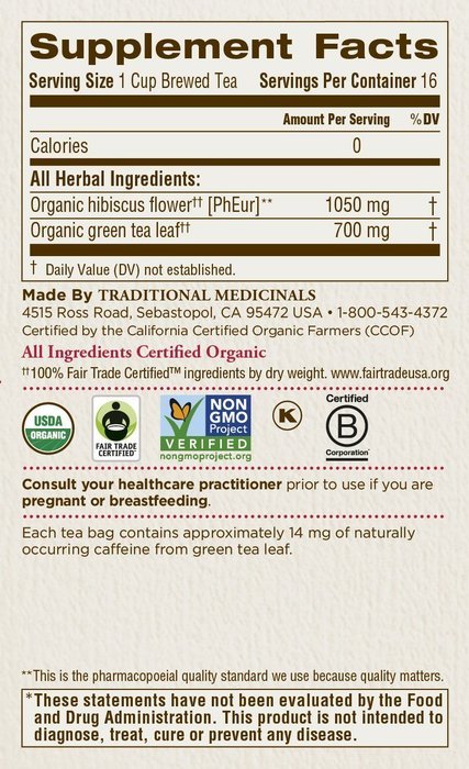 Traditional Medicinals Organic Green Tea Ginger Tea, 16 Tea Bags (Pack of 6) N21