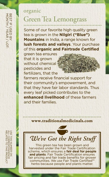 Traditional Medicinals Organic Green Tea Ginger Tea, 16 Tea Bags (Pack of 6) N29