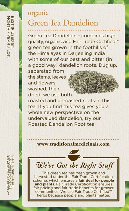 Traditional Medicinals Organic Green Tea Ginger Tea, 16 Tea Bags (Pack of 6) N36
