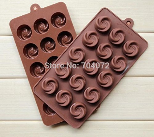 1pcs Vortex Rose Flower Shape Diy Chocolate Ice Mould Cake Mold Silicone N3