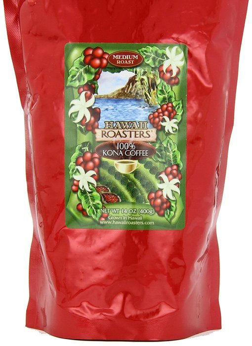 Hawaii Roasters 100% Kona Coffee, Medium Roast, Whole Bean, 14-Ounce Bag N5