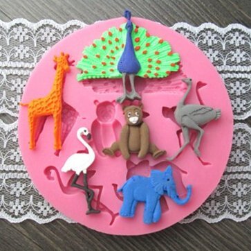 3D Mini Peony Fondant Mold Silicone Cake Chocolate Moulds,Animal