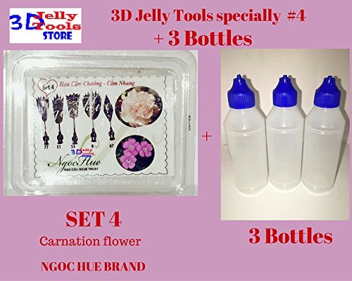 3D Jelly Tools specially -Type 4 - Carnation flower and 3 bottle