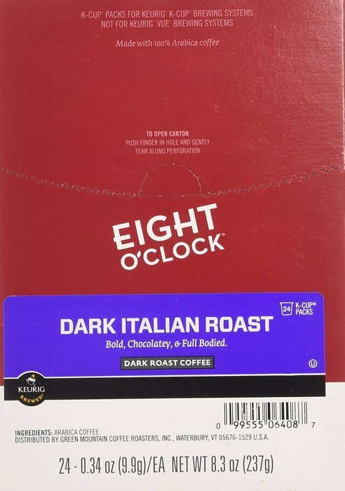 Keurig, Eight O'Clock Coffee, Dark Italian Roast, K-Cup packs, 24 Count N4