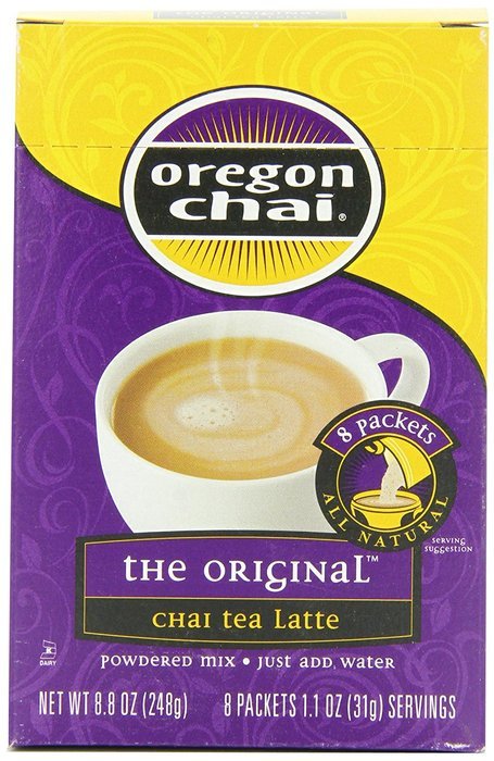 Oregon Chai Original Chai Tea Latte Powdered Mix, 8-Count Envelopes 1.1 oz (31g) (Pack of 6)