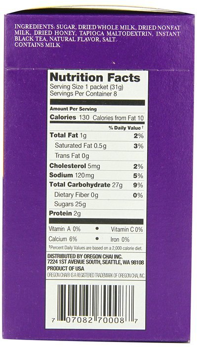 Oregon Chai Original Chai Tea Latte Powdered Mix, 8-Count Envelopes 1.1 oz (31g) (Pack of 6) N2