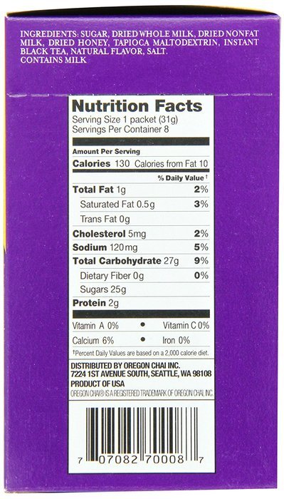 Oregon Chai Original Chai Tea Latte Powdered Mix, 8-Count Envelopes 1.1 oz (31g) (Pack of 6) N4