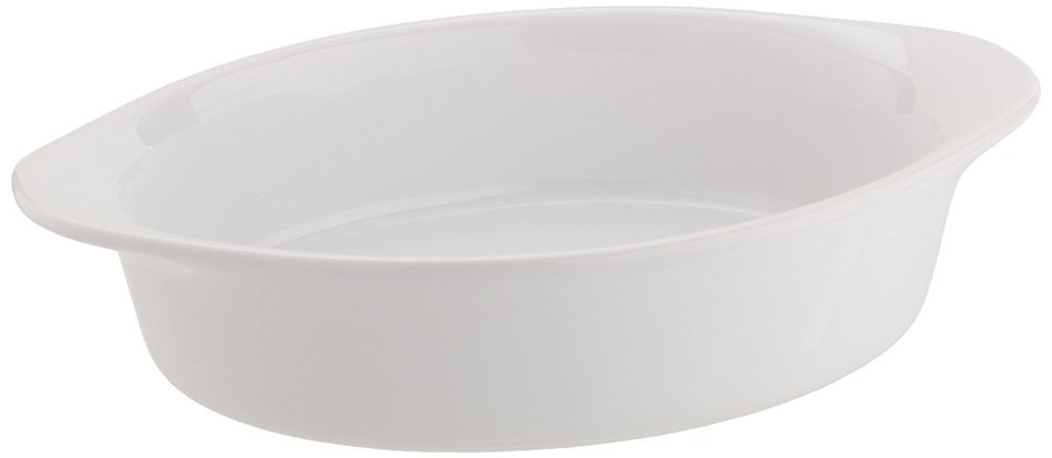 Mario Batali by Dansk Stoneware 8.5-Inch Oval Au Gratin, White N3