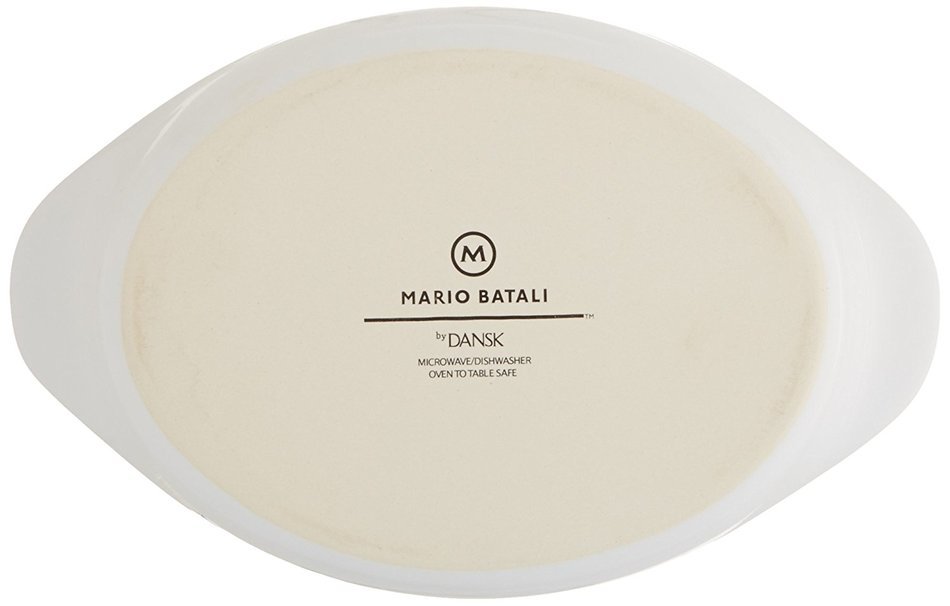 Mario Batali by Dansk Stoneware 8.5-Inch Oval Au Gratin, White N4