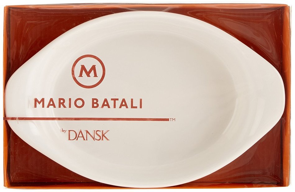 Mario Batali by Dansk Stoneware 8.5-Inch Oval Au Gratin, White N16