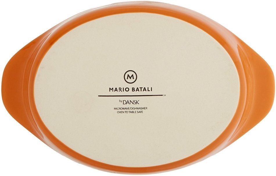 Mario Batali by Dansk Stoneware 8.5-Inch Oval Au Gratin, White N17